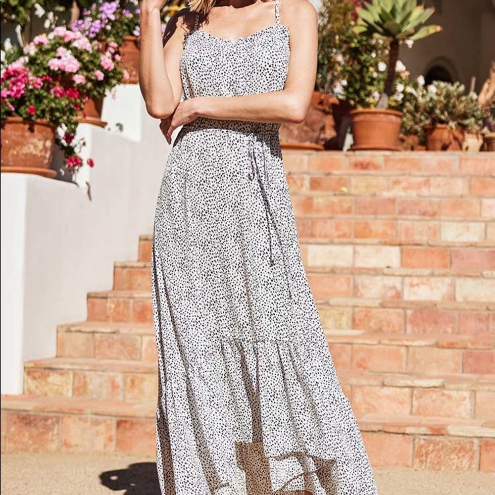 NWT - never been worn, Adriana Drawstring polka dot slip dress